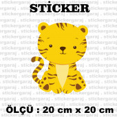 yavru bebek kaplan 2 adet sticker - Araba motosiklet kask buzdolabı cam otomobil atv laptop tablet duvar stickerı - 1