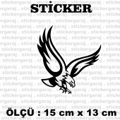 yırtıcı kuş 2 adet sticker - Araba motosiklet kask buzdolabı cam otomobil atv laptop tablet duvar stickerı - 1