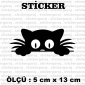 yavru sevimli bakan kedi 2 adet sticker - 1