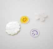 DIY Aksesuar - Gülen Yüz Çiçek Akrilik Yama - No. 10-F787 - 4