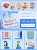 DIY Bükülebilir Çubuk El Sanatları Seti - Gelişmiş Mavi Çanta 643 Parça (10 Renk) - 1