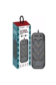 Termal Akım Korumalı, Çocuk Korumalı, 6 lı 2 Mt Uzatma Kablosu 6 X Priz, 3 X Usb - 3