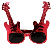Kırmızı Renk Rockn Roll Gitar Şekilli Parti Gözlüğü 15x15 Cm - 1