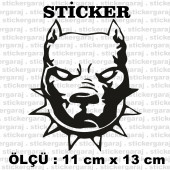 pitbull köpek tasma saldırgan 2 adet sticker - 1