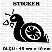 yavaş böcek 2 adet sticker - Araba motosiklet kask buzdolabı cam otomobil atv laptop tablet duvar stickerı - 1