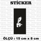 sus konuşma kadın 2 adet sticker - Araba motosiklet kask buzdolabı cam otomobil atv laptop tablet duvar stickerı - 1