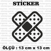 Bant efect yara bantı 2 adet sticker - Araba motosiklet kask buzdolabı cam otomobil atv laptop tablet duvar stickerı - 1
