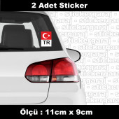 tr logolu bayrak plaka 2 adet sticker - Araba motosiklet kask buzdolabı cam otomobil atv laptop tablet duvar stickerı - 1