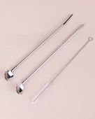 Paslanmaz Metal 2 Li Kaşıklı Pipet Fırça Seti - 4