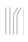 5 Parça Metal Pipet - Paslanmaz Çevre Dostu Metal Pipet Fırça Seti - 1
