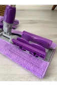Teleskobik Cam Yer Tavan Silme - İstediğin Bezi Tak Kullan - 4 Mandallı -yedek Bezli Mop Seti - 5