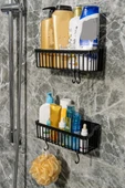 2 Li Plastik Yapışkanlı Askılı Mutfak- Banyo Rafı Düzenleyici Duş Şampuanlık - 1
