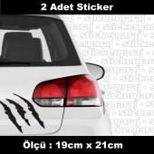 tırnak pençesi 2 adet sticker - Araba motosiklet kask buzdolabı cam otomobil atv laptop tablet duvar stickerı - 1