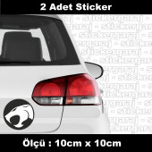 kaplan aslan hayvan 2 adet sticker - Araba motosiklet kask buzdolabı cam otomobil atv laptop tablet duvar stickerı - 1