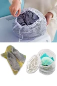 3lü Yıkama File Seti - Ayakkabı Filesi-plastik Aparatlı Sütyen Yıkama- Çamaşır Yıkama Filesi - 4