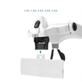 5 Lens 1.0x3.5x, 2led Işıklı  Ile Ayarlanabilir Gözlük Büyüteç9892b2 thumbnail 2