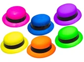 Neon Partisi Turuncu Renk Melon Plastik Parti Şapkası - 3