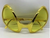Retro Gözlük - 80 Li 90 Lı Yıllar Parti Gözlüğü Gold Renk 8x13 Cm - 3