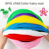 DIY El İşi Şönil Çubukları - Floresan Sarı 100 Adet - 4