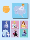 DIY Frozen Elsa Çocuk Kağıt Kesme Seti - Frozen + Prenses Seti - 11
