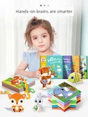 Çocuk El Yapımı Kağıt Kesme Sanat Seti - [2-6 Yaş] 120 Renkli İplik Taslağı (1 Makas + Yapıştırıcı) - 3