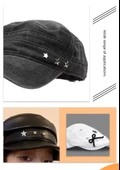 DIY Alaşım Perçin Punk Pentagram Şapka - Gümüş - 12.5mm - 11