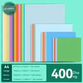 Origami Kağıdı - 400 Yaprak (A4 100, Büyük 100, Orta 100, Küçük 100) - A4 20 Renk - 1