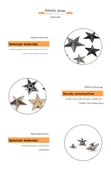 DIY Alaşım Perçin Punk Pentagram Şapka - Gümüş - 12.5mm - 10