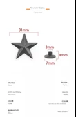 DIY Alaşım Perçin Punk Pentagram Şapka - Gümüş - 12.5mm - 7