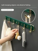 Duvara Monte Kapı Arkası Askısı - Koyu Yeşil 6 Kancalı - 2 Adet thumbnail 3