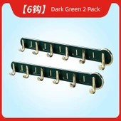Duvara Monte Kapı Arkası Askısı - Koyu Yeşil 6 Kancalı - 2 Adet thumbnail 1