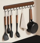 Kayın Ağacı Duvar Askısı - 40cm - 6 Kancalı - İki Parça Set - AAA Sınıfı - 8