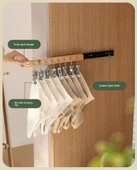 Ahşap Duvara Monte Kancalı Askı - 12 Kanca - Ahşap Rengi (Sol) thumbnail 11