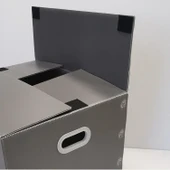Katlanabilir Plastik Taşıma Kutusu - 60x40x35cm - Kayısı - 4