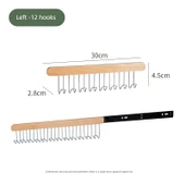 Ahşap Duvara Monte Kancalı Askı - 12 Kanca - Ahşap Rengi (Sol) thumbnail 1