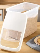 Pirinç Saklama Kabı - 20kg - Şeffaf - Pirinç Ölçme Kabı Hediyeli - 6