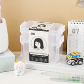 Mini İki Katlı Saklama Kutusu - Beyaz Kız Tokalı - 1
