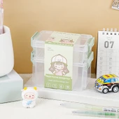 Mini İki Katlı Saklama Kutusu - Yeşil Kakao Damlası Tokalı - 1