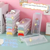 Mini Üç Katlı Saklama Kutusu - Yeşil Kakao Damlası Tokalı - 8