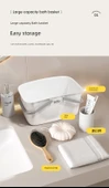 2'li Banyo Sepeti Seti - Klasik Beyaz Çizgili - 8