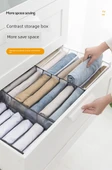 Kumaş Giysi Saklama Kutusu - Beyaz Tişört 9 Bölmeli 36x25x20 - 11