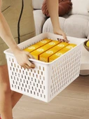 İskandinav Beyaz Plastik Saklama Sepeti - Kalınlaştırılmış Ekstra Büyük Boyut - 6