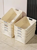 Plastik Saklama Sepeti - 3 Adet - Yüksek Boy - Büyük Boyut - 3