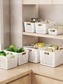 İskandinav Beyaz Plastik Saklama Sepeti - Kalınlaştırılmış Ekstra Büyük Boyut [İki Adet] - 3