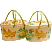 Bambu Dokuma Yumurta Sepeti - Buti 22*14*10 Oval Sepet 1.00kg Yumurta - 5