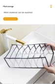 Kumaş Giysi Saklama Kutusu - Siyah İç Çamaşırı 7 Bölmeli 32x12x12 - 10