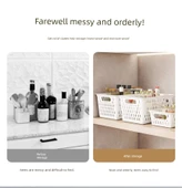 İskandinav Beyaz Plastik Saklama Sepeti - Kalınlaştırılmış Küçük Boyut [Beş Adet] thumbnail 9