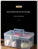 Çay Seti Saklama Kutusu - Küçük Boy Pembe thumbnail 7