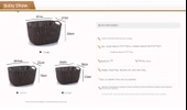 Plastik Rattan Desenli Banyo Sepeti - Açık Gri - Küçük Boy (2 Adet) - 7