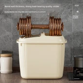 Böcek Geçirmez Pirinç Saklama Kabı - 5kg - Krem - Ölçü Kabı Dahil - 4